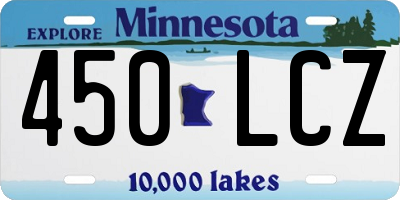 MN license plate 450LCZ