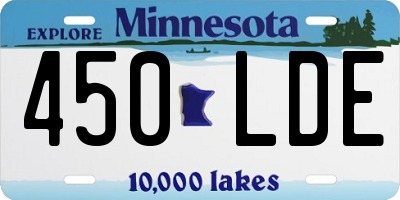 MN license plate 450LDE