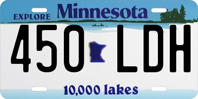 MN license plate 450LDH