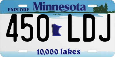 MN license plate 450LDJ