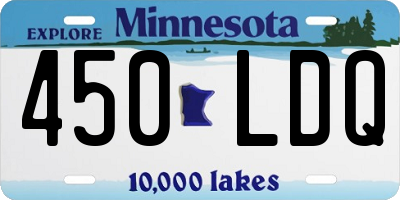 MN license plate 450LDQ