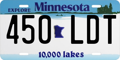 MN license plate 450LDT