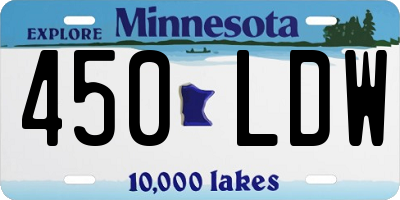 MN license plate 450LDW