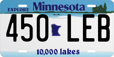 MN license plate 450LEB