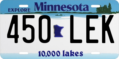 MN license plate 450LEK