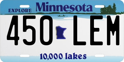 MN license plate 450LEM