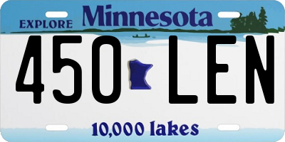 MN license plate 450LEN