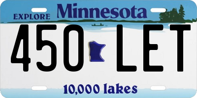 MN license plate 450LET
