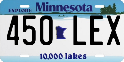 MN license plate 450LEX