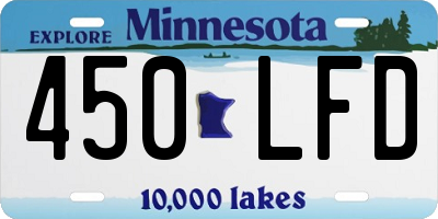 MN license plate 450LFD