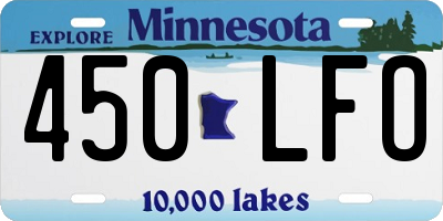 MN license plate 450LFO