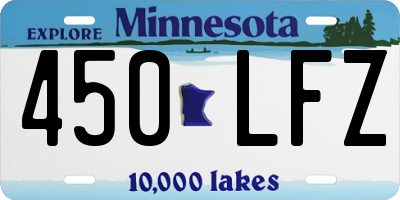 MN license plate 450LFZ