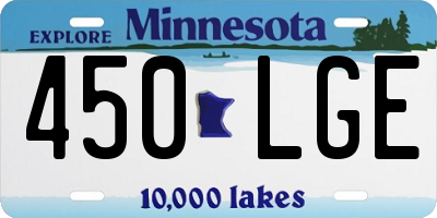 MN license plate 450LGE