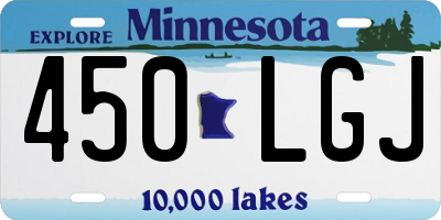 MN license plate 450LGJ