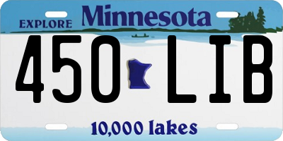 MN license plate 450LIB