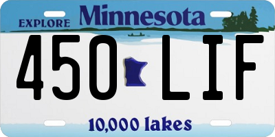 MN license plate 450LIF