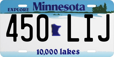 MN license plate 450LIJ