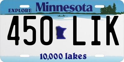 MN license plate 450LIK