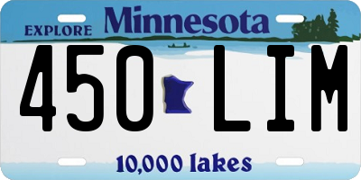 MN license plate 450LIM