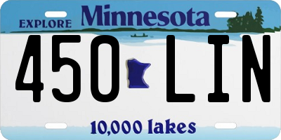 MN license plate 450LIN