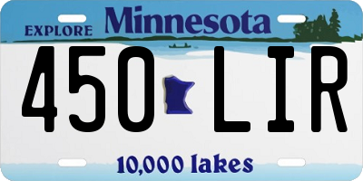 MN license plate 450LIR