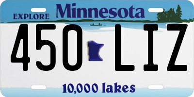 MN license plate 450LIZ