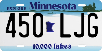 MN license plate 450LJG