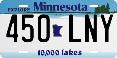 MN license plate 450LNY