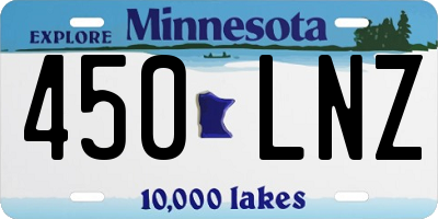 MN license plate 450LNZ