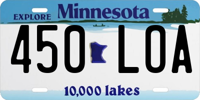 MN license plate 450LOA