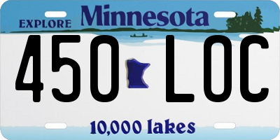 MN license plate 450LOC