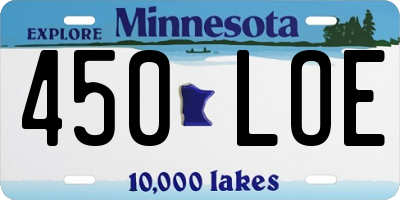 MN license plate 450LOE