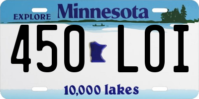 MN license plate 450LOI