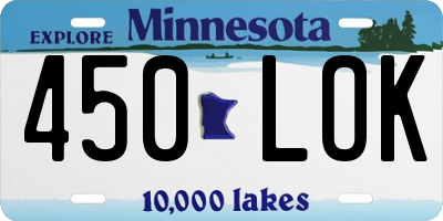 MN license plate 450LOK