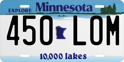 MN license plate 450LOM
