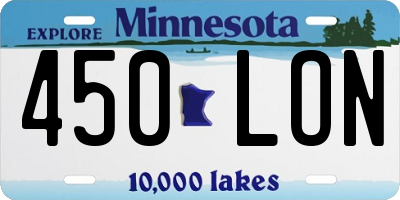 MN license plate 450LON