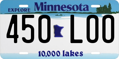 MN license plate 450LOO