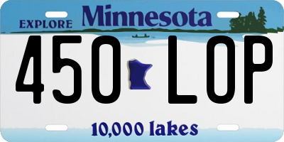 MN license plate 450LOP