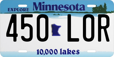MN license plate 450LOR