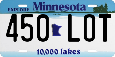 MN license plate 450LOT