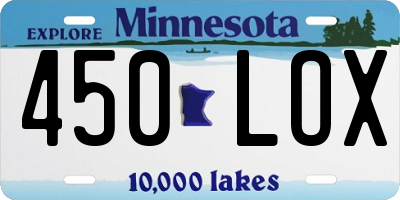 MN license plate 450LOX