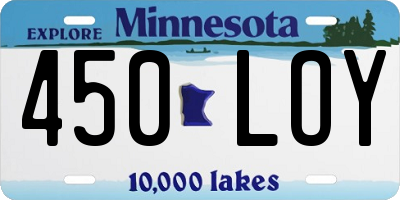 MN license plate 450LOY