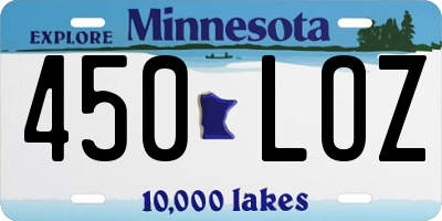 MN license plate 450LOZ