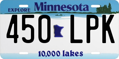MN license plate 450LPK