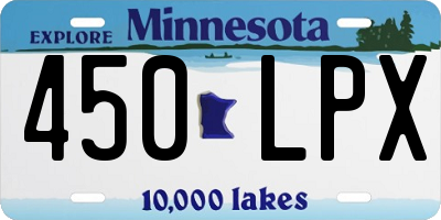 MN license plate 450LPX