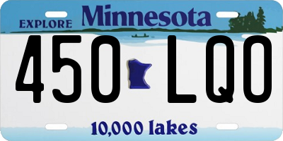 MN license plate 450LQO