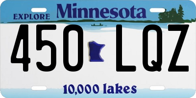 MN license plate 450LQZ