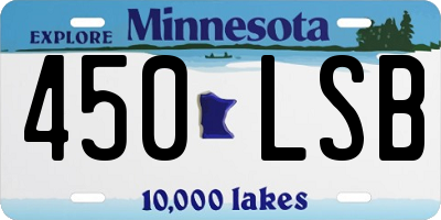 MN license plate 450LSB