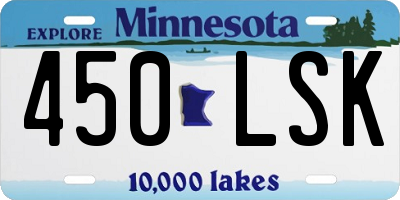 MN license plate 450LSK