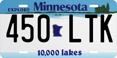 MN license plate 450LTK